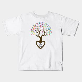 Love Deep Rainbow Tree Kids T-Shirt